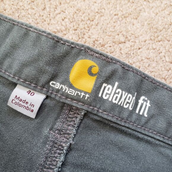 2020 Carhartt Relaxed Fit Size 40 Mens Gravel Canvas Utility Work Shorts - Picture 5 of 10